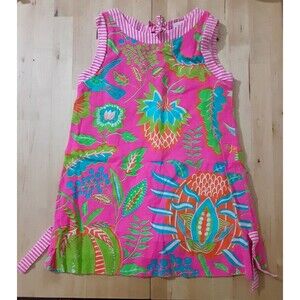 Gretchen Scott Dress Girls 4/6 Cotton Sleeveless pink Floral